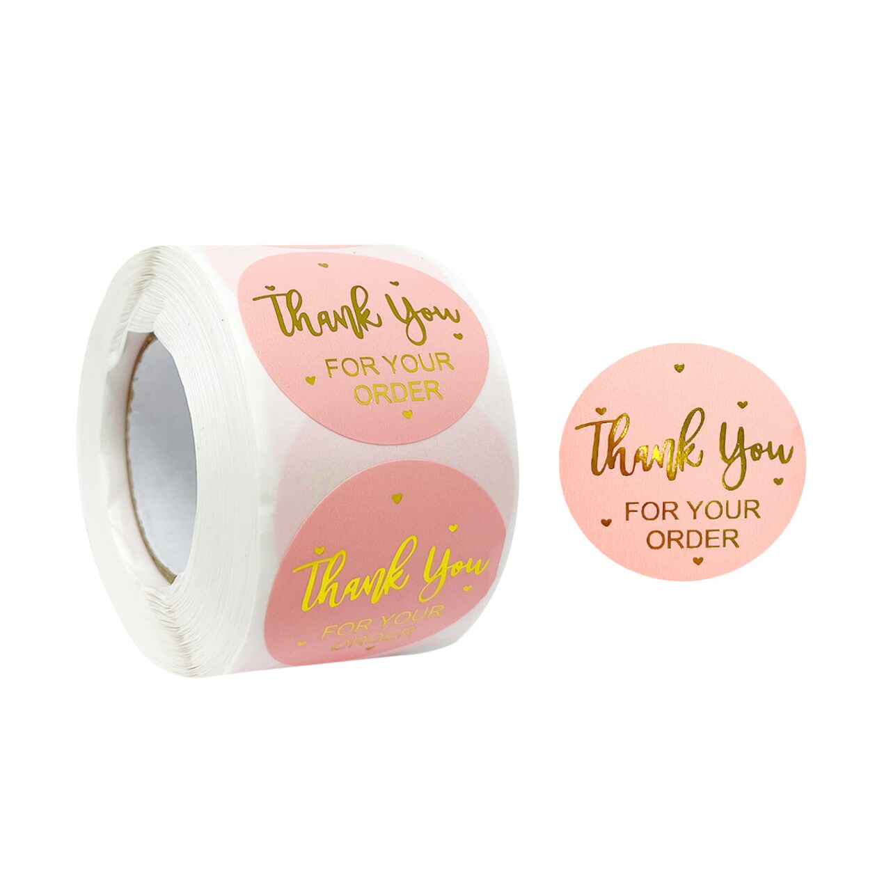 Wrapables 1.5" / 2" Thank You Stickers Roll, Sealing Stickers and Labels for Boxes, Envelopes, Bags, Small Businesses, Weddings, Parties (500pcs)